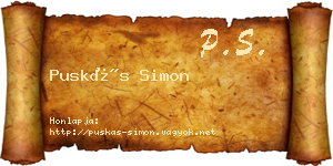 Puskás Simon névjegykártya