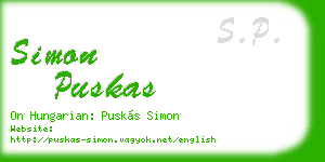 simon puskas business card
