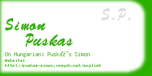 simon puskas business card